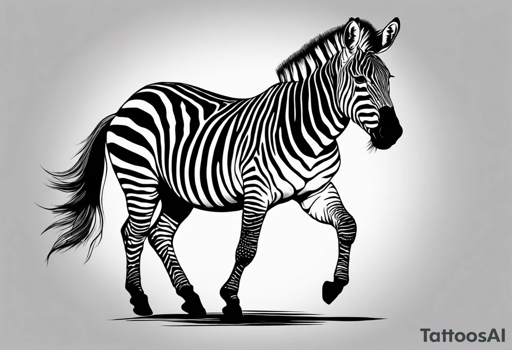 Zebra standing on back legs tattoo idea