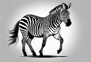 Zebra standing on back legs tattoo idea