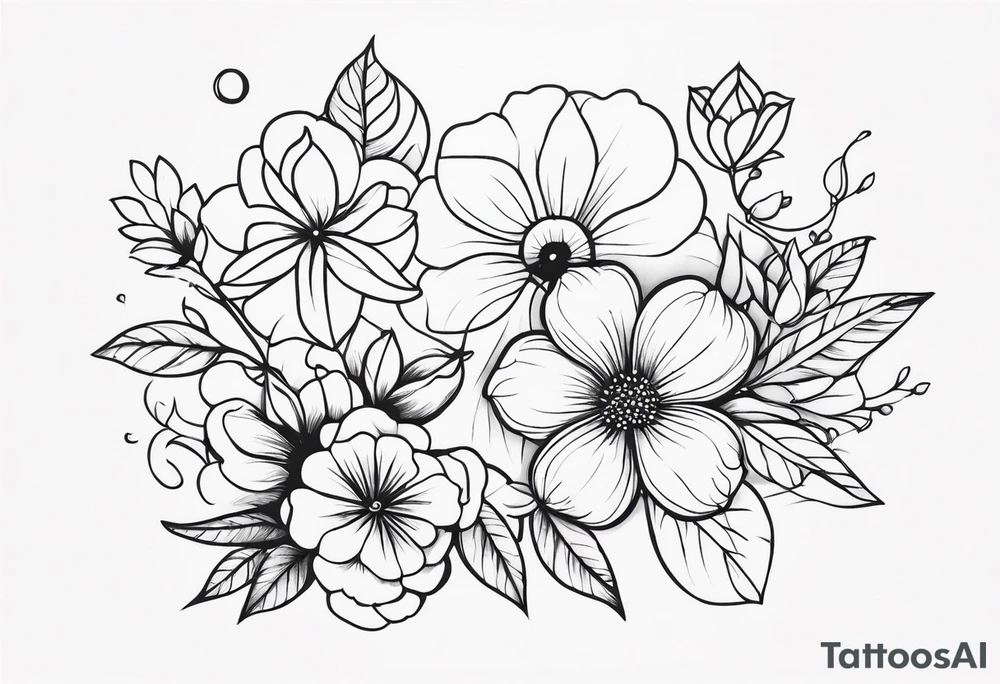 ornaments of flowers tattoo idea