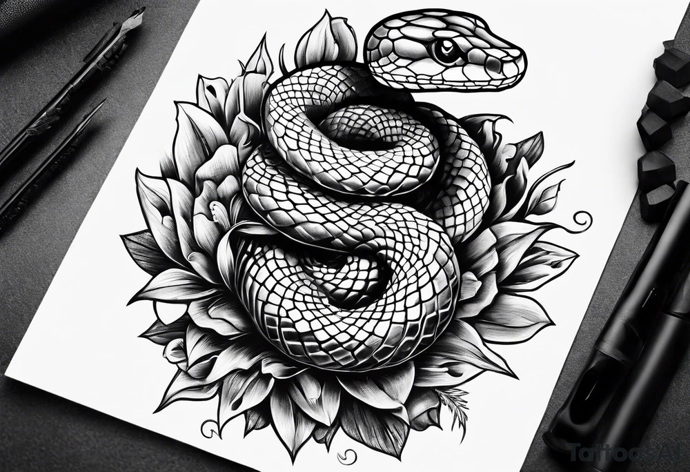 A snake being stomped on tattoo idea