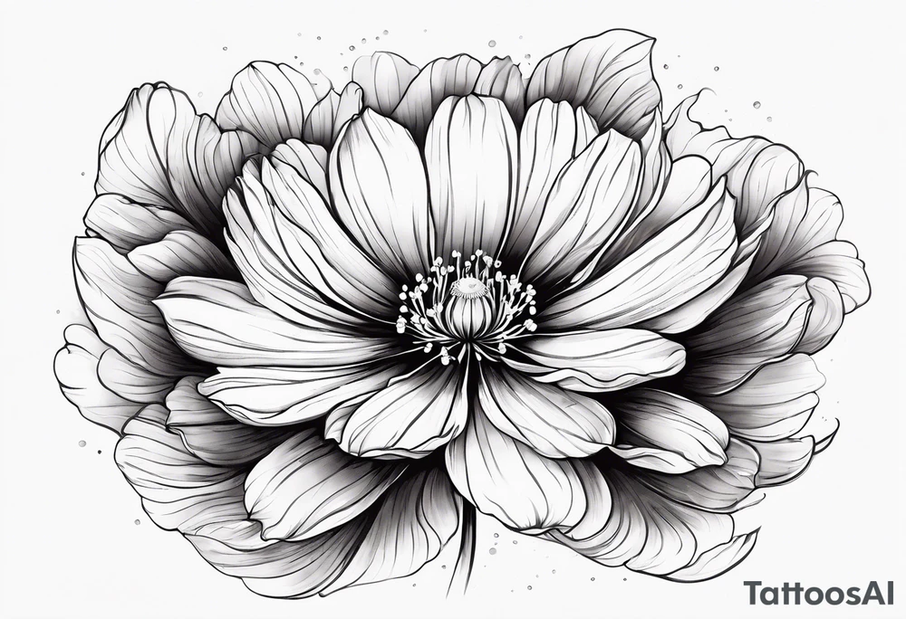 cosmos flower design tattoo idea