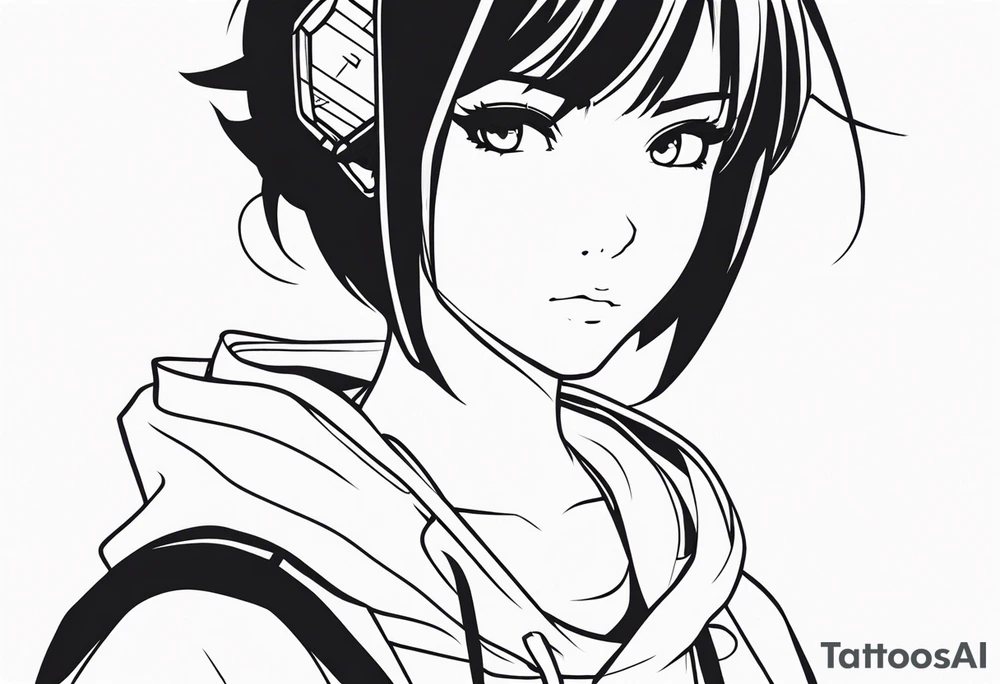 anime girl tattoo idea