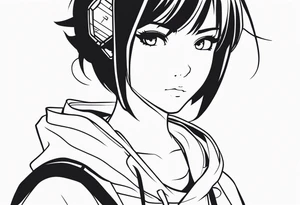 anime girl tattoo idea