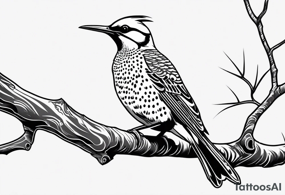 Flicker bird with baby tattoo idea