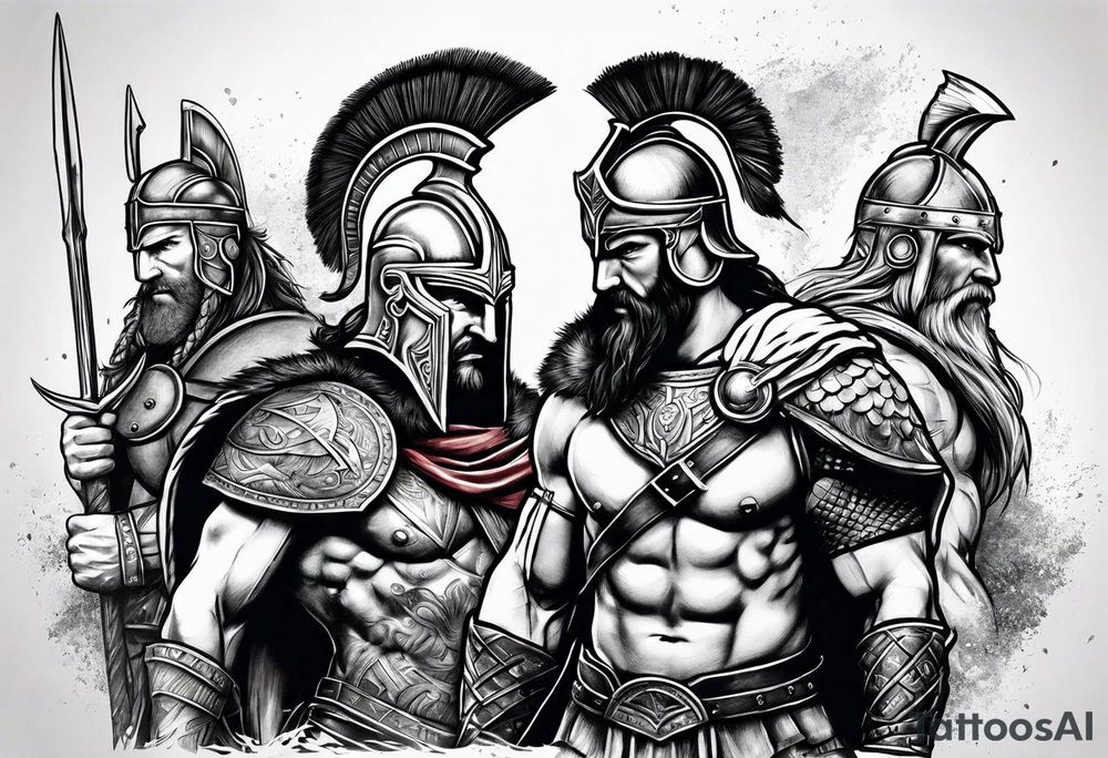 Spartan Warriors & Vikings for back tattoo idea