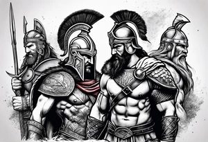 Spartan Warriors & Vikings for back tattoo idea