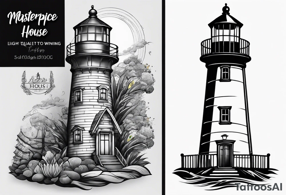 Light house in a shape tattoo idea