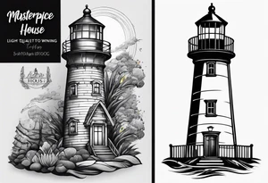 Light house in a shape tattoo idea