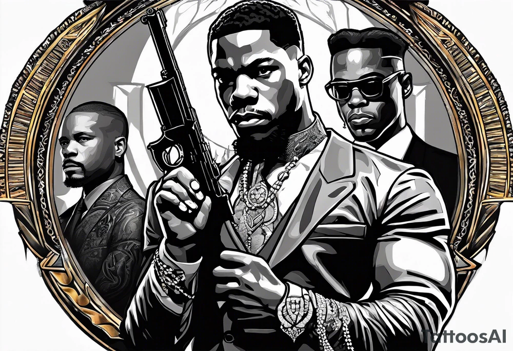 black panther group , malcom x with a gun , black history , civil rights tattoo idea