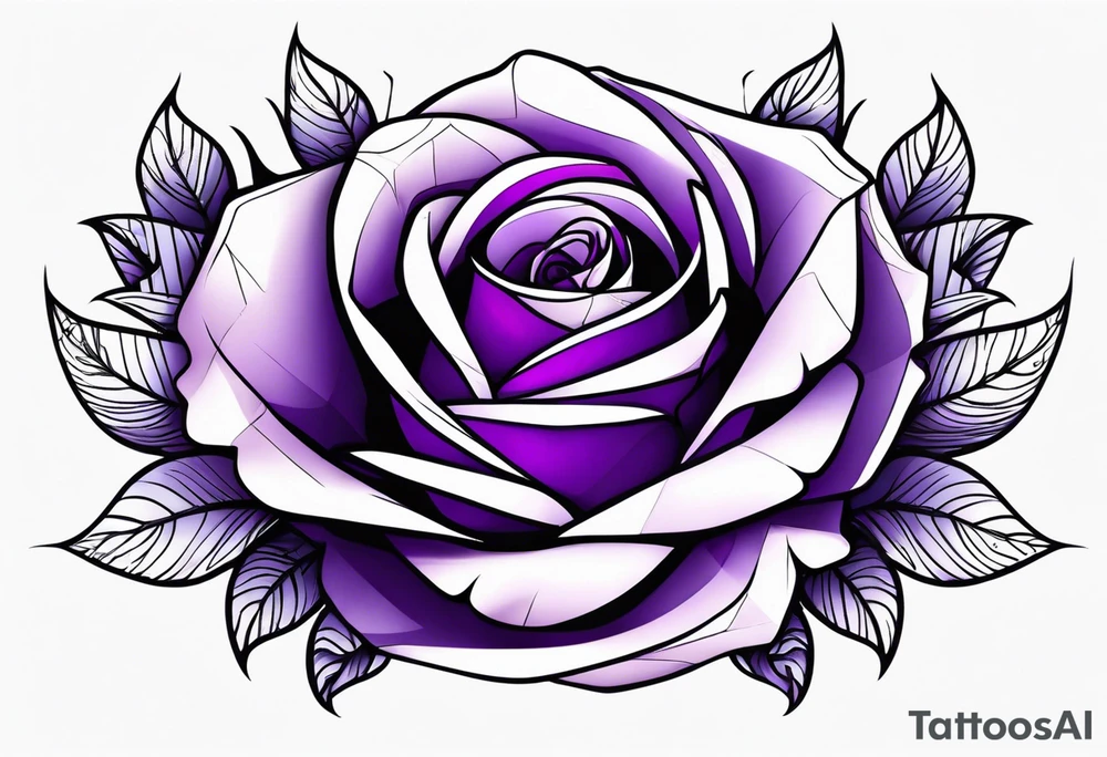 Purple rose, ribbon Royalty tattoo idea