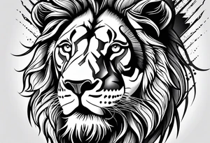 lions face tattoo idea