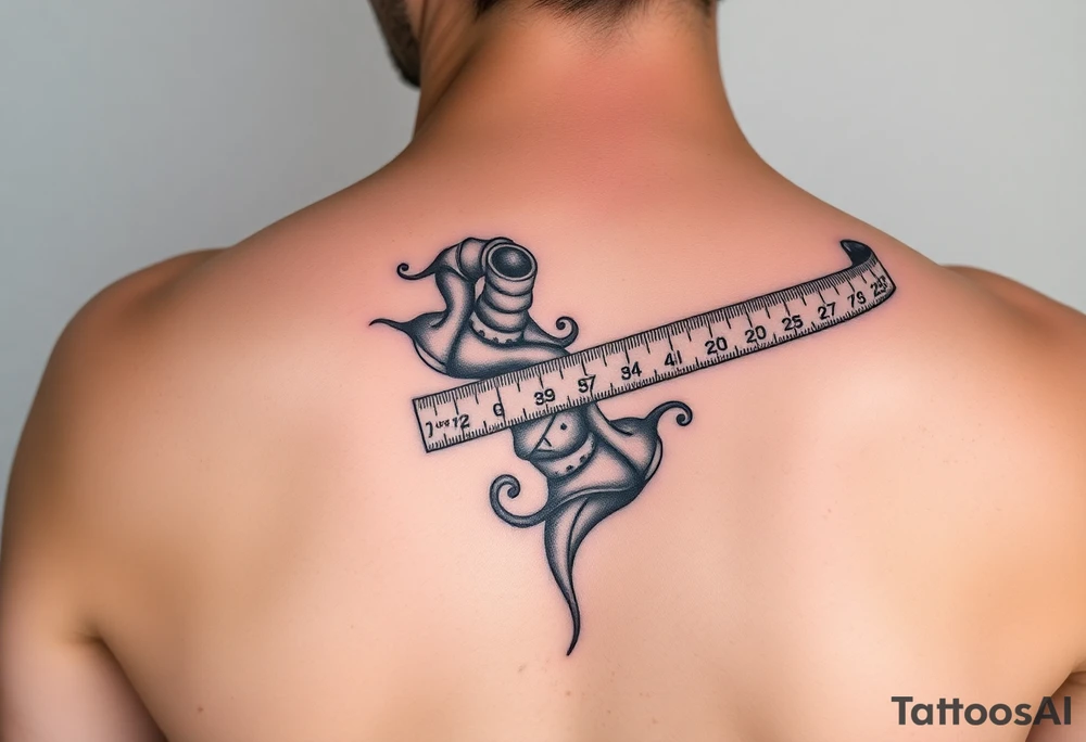 Whimsical tape measure for a woman in construction from the tip of middle finger to the elbow. tattoo idea