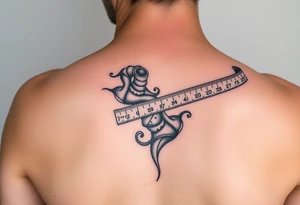 Whimsical tape measure for a woman in construction from the tip of middle finger to the elbow. tattoo idea