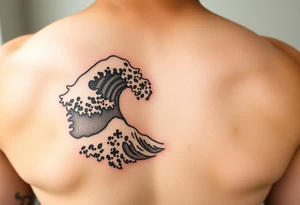 japanese waves filler tattoo idea