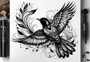 Shadow birds half sleeve tattoo idea