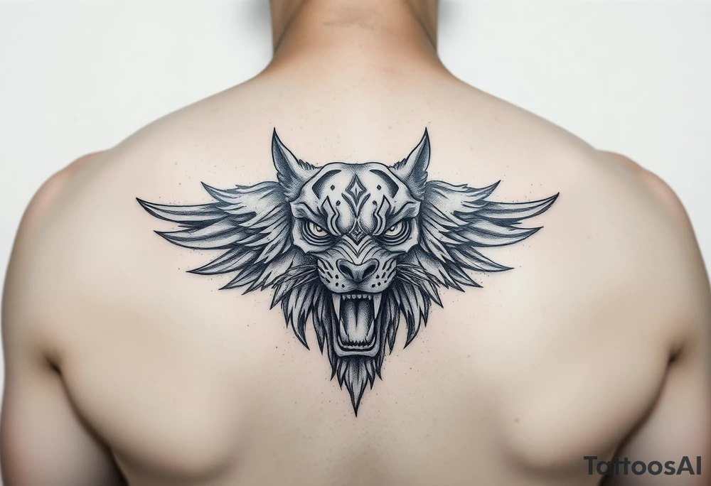 pealuu silma aukudest roomavad välja ründavad maod ja suust lendab välja äike tattoo idea