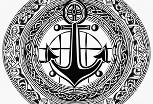 Celtic styling, anchor, compass, bass clef note, treble clef note, dog paw print, half sleeve, forearm tattoo idea