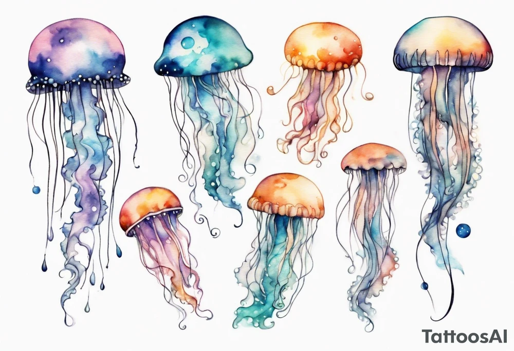 jellyfish going into the moon tattoo idea