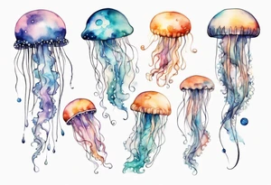 jellyfish going into the moon tattoo idea