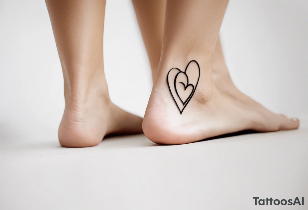 small feminine unique minimalist tattoo on ankle symbolizing love and family tattoo idea