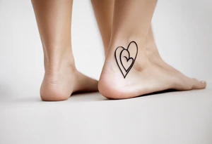 small feminine unique minimalist tattoo on ankle symbolizing love and family tattoo idea