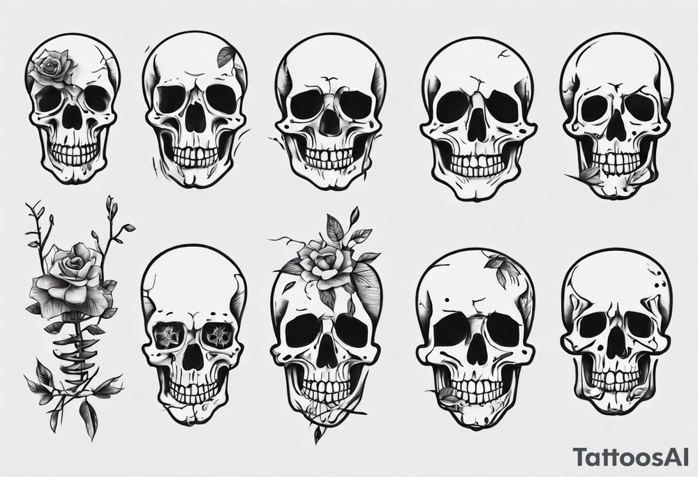 skeletons floating tattoo idea