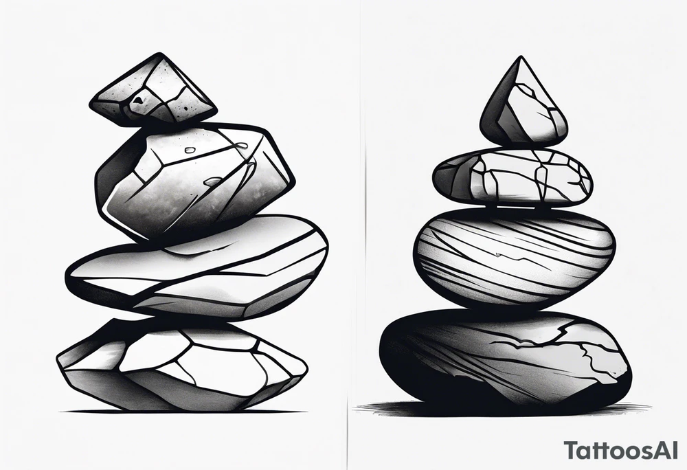 Rocks balancing on top of each other tattoo idea