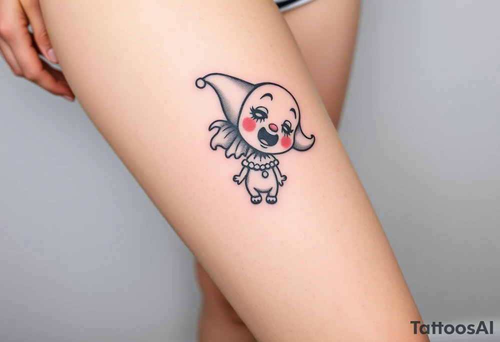 Sad female clown tattoo idea