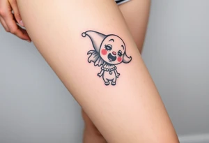 Sad female clown tattoo idea