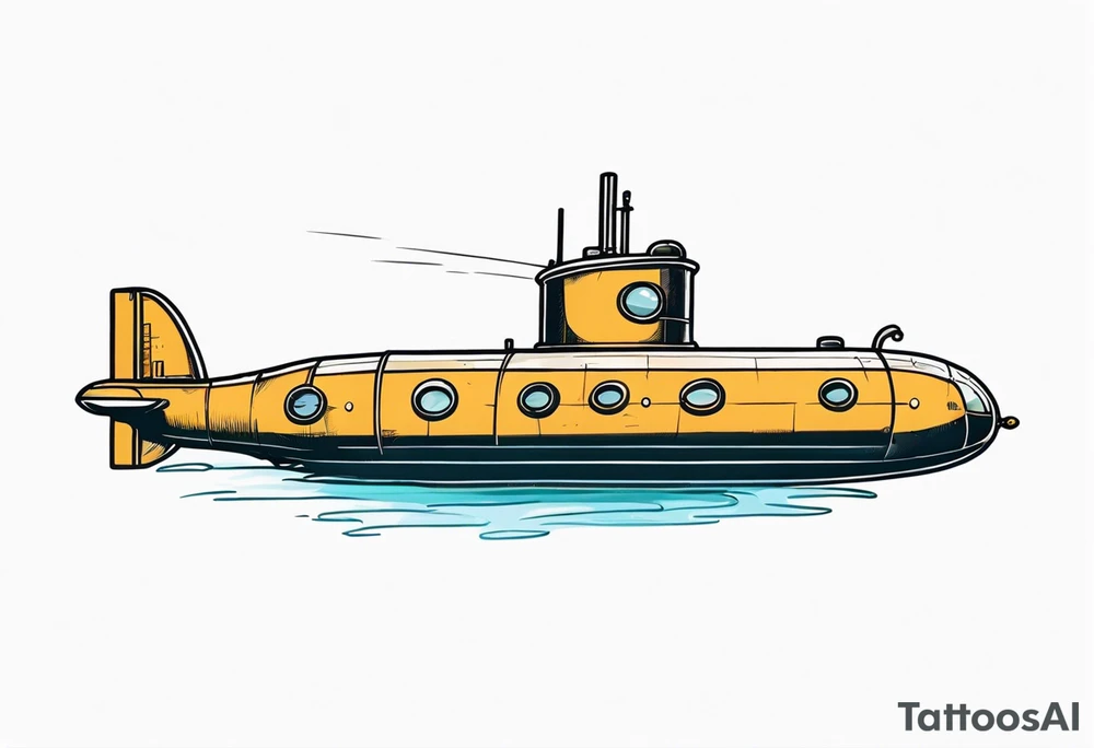 modern submarine surfacing slight left turn front view tattoo idea modern submarine surfacing slight left turn front view tattoo idea