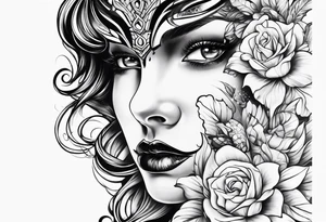 Two face mask tattoo tattoo idea