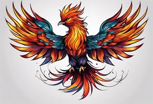 little pheonix in fire tattoo idea