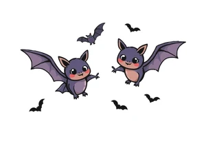 10 Unique cute bats tattoo idea