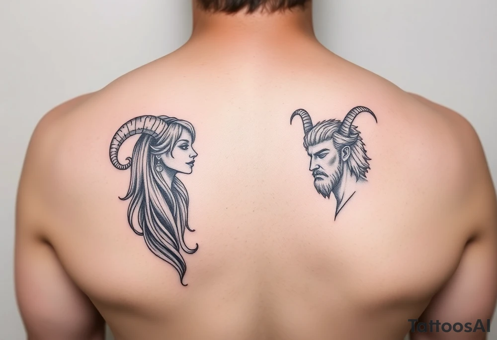 Aries female and Capricorn male tattoo idea