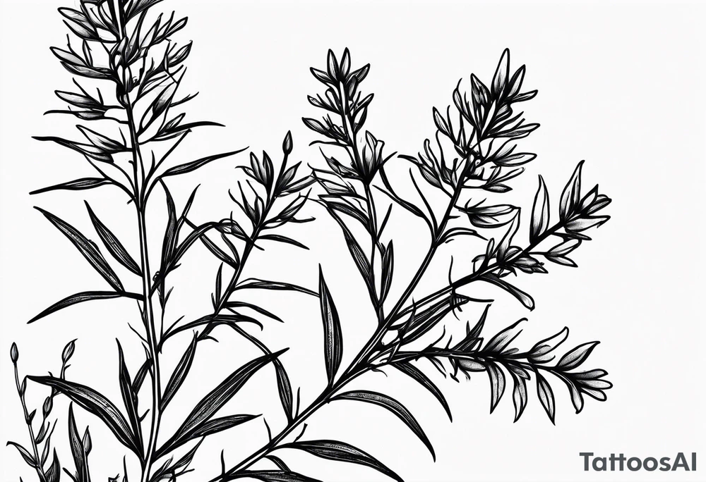 Fireweed plant thin minimalistic tattoo idea