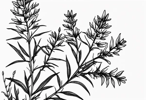 Fireweed plant thin minimalistic tattoo idea