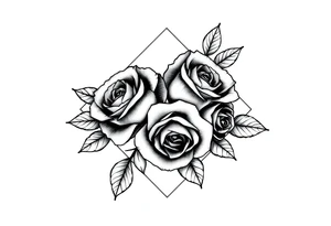 Small Roses in a diamond shape tattoo idea