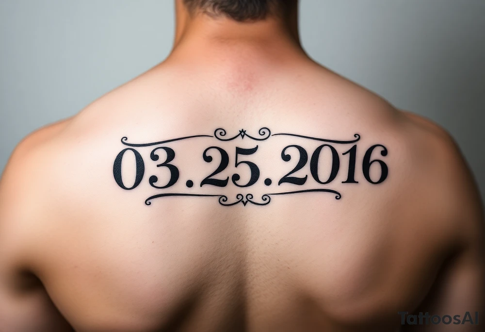 Roman numerals with the date as 03.25.2016 tattoo idea