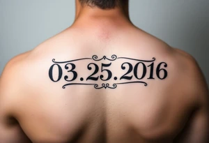 Roman numerals with the date as 03.25.2016 tattoo idea