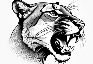mountain lion growling tattoo idea