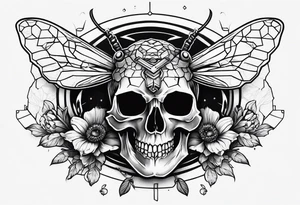 Bees, skull, tattoo idea