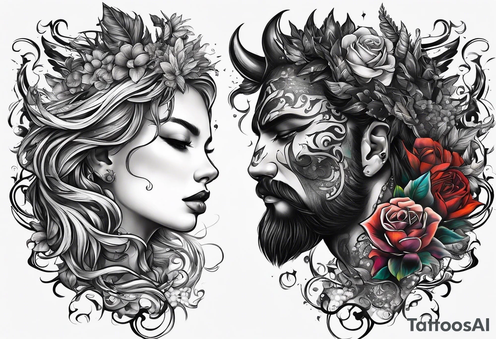 Chaos vs peace, mental anguish, peaceful tattoo idea
