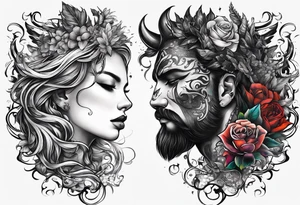 Chaos vs peace, mental anguish, peaceful tattoo idea