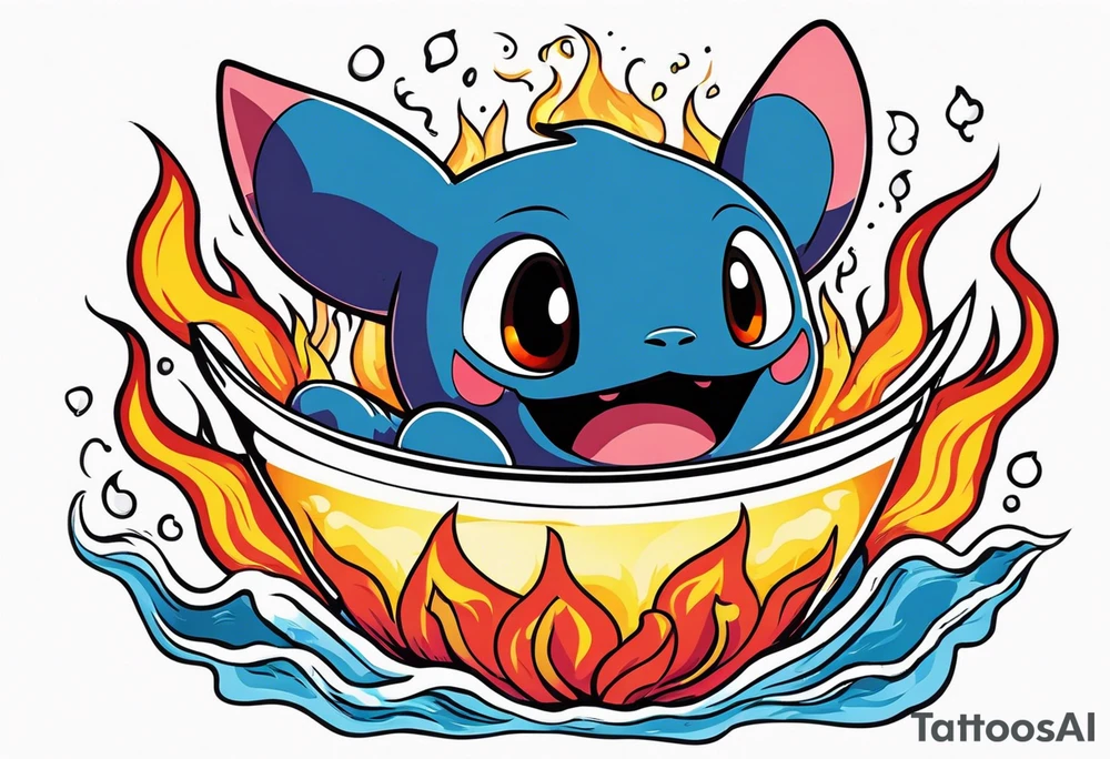 Calcifer, Chim Char, Toothless, Stitch, Kirby, Ponyo tattoo idea