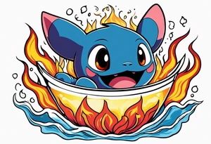 Calcifer, Chim Char, Toothless, Stitch, Kirby, Ponyo tattoo idea