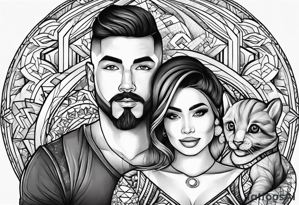 me and wife with two boys tattoo idea