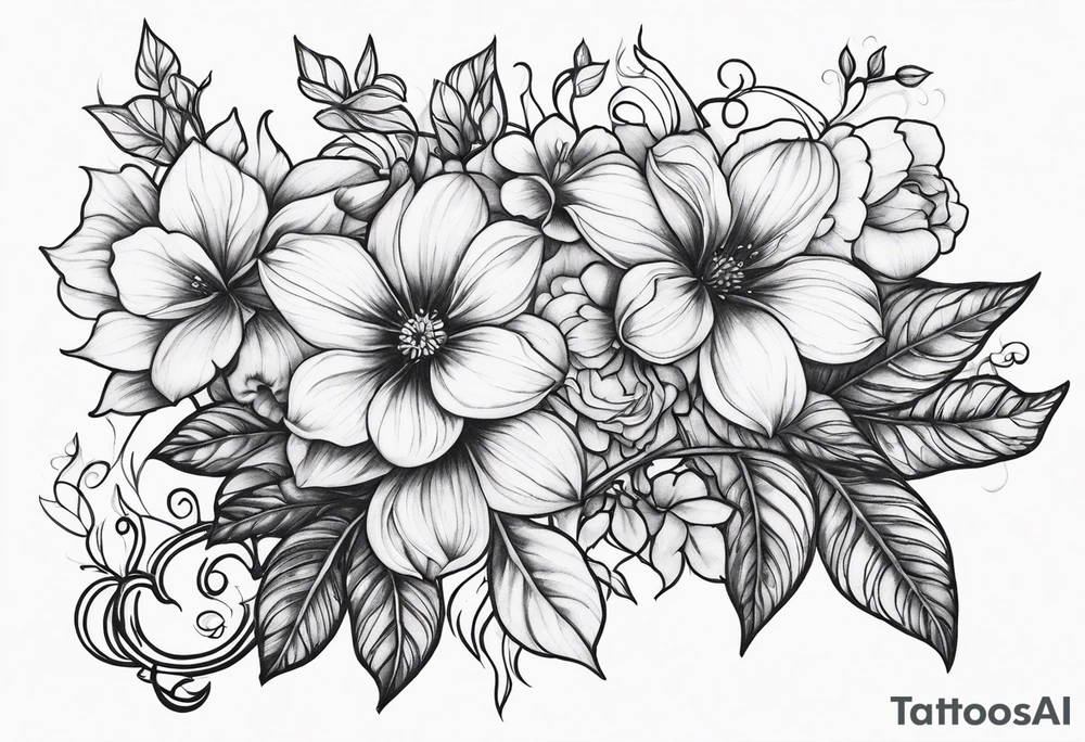 Flowers on the vines tattoo idea