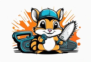 Chipmunk with a chainsaw tattoo idea