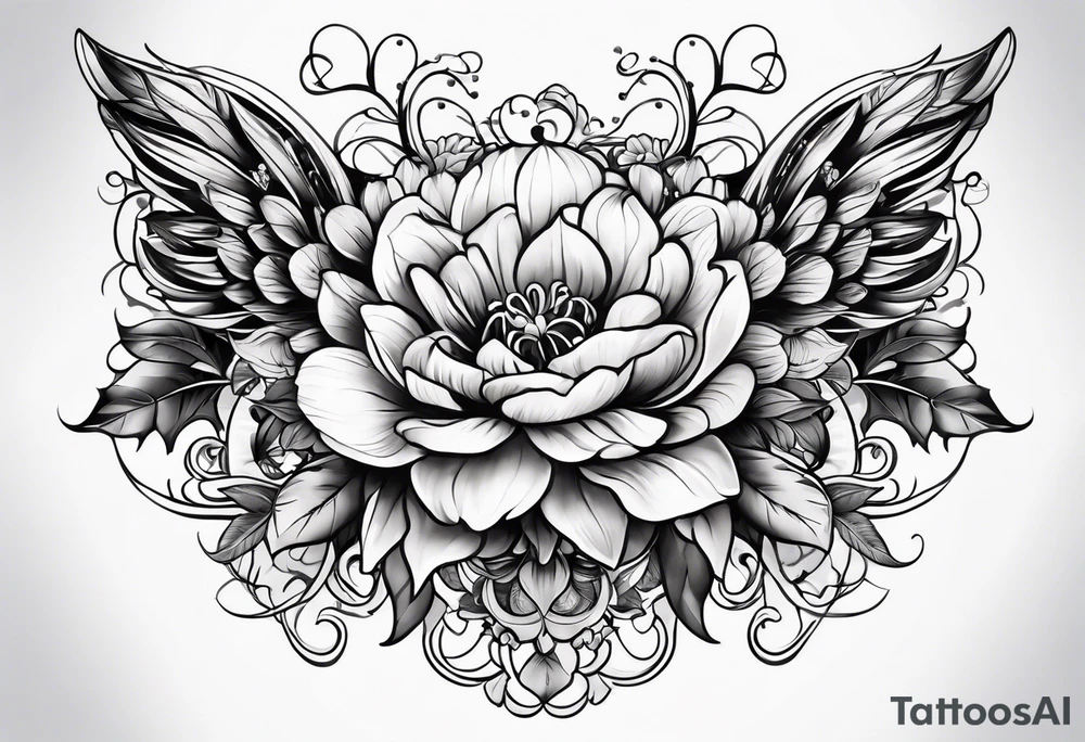 Flower chest piece tattoo idea