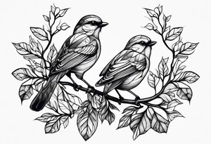 Bird oak tattoo idea